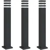 vidaXL Vloerlampen voor buiten 3 st 80 cm aluminium zwart