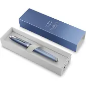 Parker IM Writing Rituals rollerbalpen | Rustgevend blauw Afwerking met kleurverloop en verchroomde details | fijne penpunt | zwarte inkt | geschenkverpakking