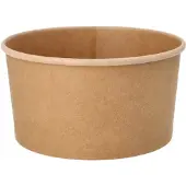 Papstar Wegwerpsaladebakjes pure, 1000 ml, Ø 150 x H 75 mm, 50 st., biologisch afbreekbaar, hernieuwbare grondstoffen, PLA-coating, bruin