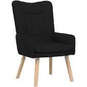 vidaXL Fauteuil Zwart 63 x 67 x 94 cm Stof en multiplex