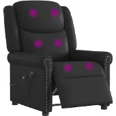 vidaXL Massagestoel elektrisch verstelbaar kunstleer glanzend zwart