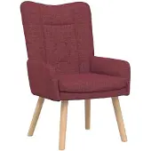 vidaXL Fauteuil Wijnrood 63 x 67 x 94 cm Stof en multiplex