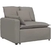 vidaXL Modulaire bank Armleuning eindmodule met kussens 100 cm taupe
