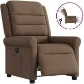 vidaXL Fauteuil verstelbaar elektrisch stof bruin