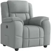 vidaXL Fauteuil verstelbaar stof lichtgrijs