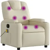 vidaXL Massagestoel van kunstleer in crèmekleur