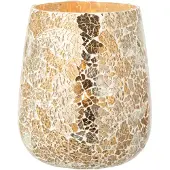 J-Line kaarshouder Craquelé - glas - goud