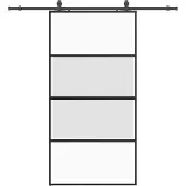 vidaXL Schuifdeur met beslagset 102,5x205 cm gehard glas zwart