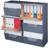 Smartboxpro 10 x Archiefcontainer - grijs - stapelbaar