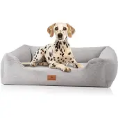 Knuffelwuff orthopedisch hondenbed met zacht konijnenbont-imitatie Schnuffelupagus M-L Grijs