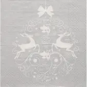 Papstar Kerst-motiefservetten 'Deers Couple', zilver