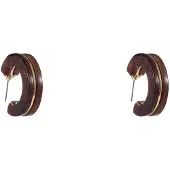Go Dutch Label Oorknoppen 2 Lines Earring Bruin