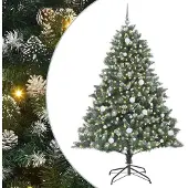 vidaXL Kunstkerstboom met 300 LED Groen 210 cm PVC en Plastic en Staal