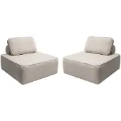 Sweeek Fauteuils boucléstof 1 zitplaats (set van 2) Beige