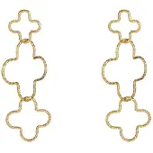 Go Dutch Label Oorknoppen Open Clover Dangle Goud