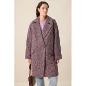 Sissy-Boy Donkerrode herringbone wollen jas | Maat: L-XL