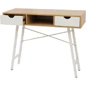 Mendler Consoletafel -E92, bijzettafel, 3D-structuur 100x40cm ~ naturelbruin wit