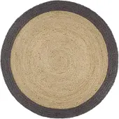 vidaXL Vloerkleed handgemaakt met donkergrijze rand 240 cm jute