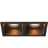 LEDVION – LED Inbouwspot Dubbel Vierkant 162x150x175mm – Zwart – Dimbaar – GU10 – 2700K – 3W – IP20