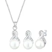 Elli - Elli Sieraden Set Set Infinity Parels Kristallen 925 Zilver Sets Dames