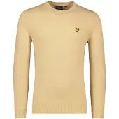 Lyle & Scott Trui ronde hals beige effen katoen