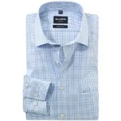Olymp overhemd blauw geruit normale fit