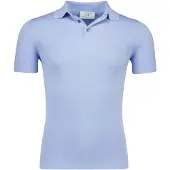 Born with Appetite wolf knitted polo lichtblauw