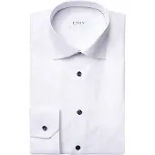 Eton overhemd wit knopen signature twill contemporary fit