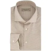 John Miller overhemd katoen beige geruit