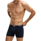 BOSS Heren Set van 3 logoboxers blauw. grijs, marine, navy (XXL), Casual, Homewear, Katoen, Marineblauw 50475282