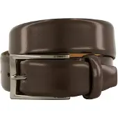 Lindenmann riem effen bruin leer