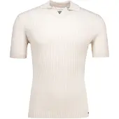 Gentiluomo polo beige v-hals met boord