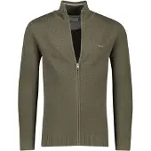 Gant vest groen rits effen 100% katoen normale fit