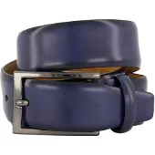 Lindenmann riem blauw effen leer