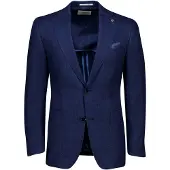 CARL GROSS colbert sakko blauw effen linnen