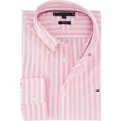 Tommy Hilfiger overhemd gestreept roze regular fit katoen