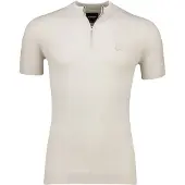 Lyle & Scott T-shirt met rits beige effen