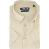 Ledub overhemd korte mouw normale fit beige