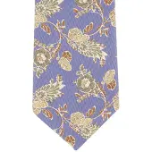 Profuomo blauwe stropdas beige print