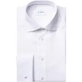 Eton French cuff overhemd signature twill wit contemporary fit