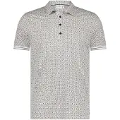 Blue industry polo blauw bruin geprint