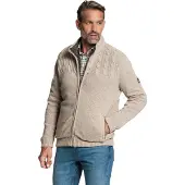 Baileys vest opstaande kraag beige rits effen textuur wol