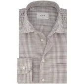 Eton classic fit overhemd beige patroon