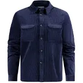 A Fish Named Fred overshirt donkerblauw rib