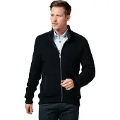 Baileys vest opstaande kraag donkerblauw rits zilver effen wol