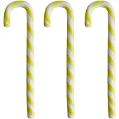 Kosta Boda Polka Stick Kerstdecoratie 17 Cm Pak Van 3 Wit/geel - Kerstversiering Glas White - 7092561