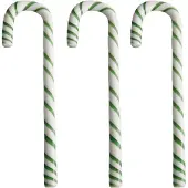 Kosta Boda Polka Stick Kerstdecoratie 17 Cm Pak Van 3 Wit/groen - Kerstversiering Glas White - 7092559