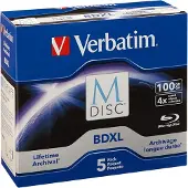 Verbatim 43834 M-Disc Blu-ray 100 GB 1 stuk(s) Jewelcase Bedrukbaar