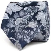 Tresanti | ARNESANO | Zijden stropdas met bloemen | Blauw