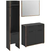 Furnilux Bueno Garderobekast Basalt Melamine Trim NoxOak NB - 37x152x189cm